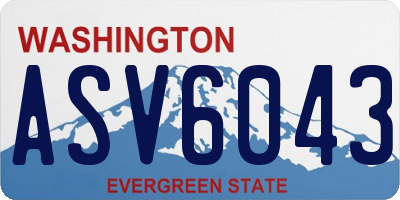 WA license plate ASV6043