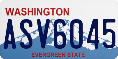 WA license plate ASV6045