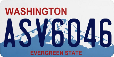 WA license plate ASV6046