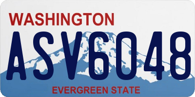 WA license plate ASV6048