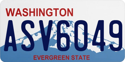 WA license plate ASV6049