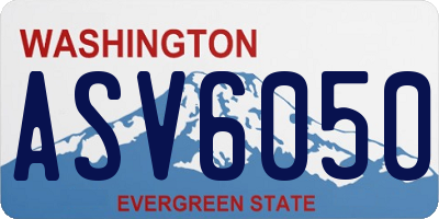WA license plate ASV6050
