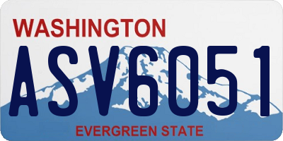 WA license plate ASV6051