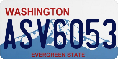WA license plate ASV6053