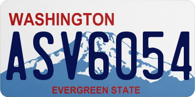 WA license plate ASV6054