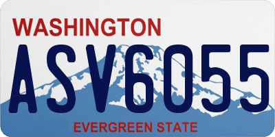 WA license plate ASV6055
