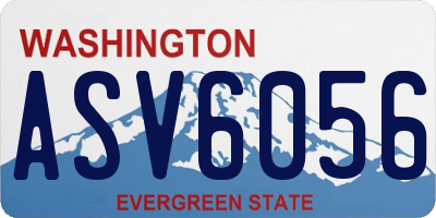 WA license plate ASV6056