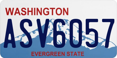 WA license plate ASV6057