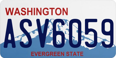 WA license plate ASV6059