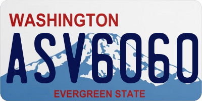 WA license plate ASV6060