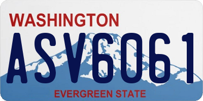WA license plate ASV6061