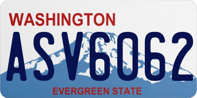 WA license plate ASV6062