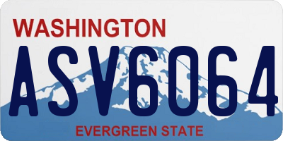 WA license plate ASV6064