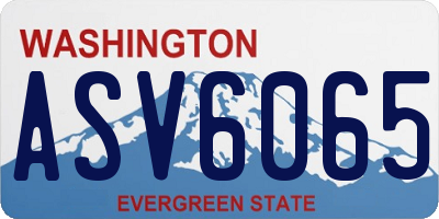 WA license plate ASV6065