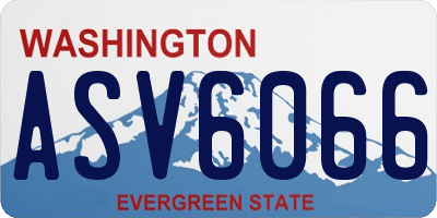 WA license plate ASV6066