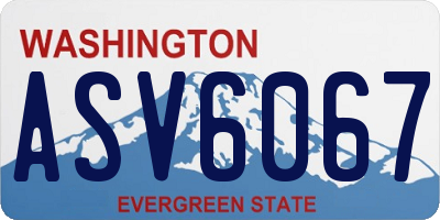 WA license plate ASV6067