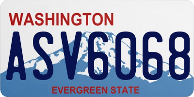 WA license plate ASV6068