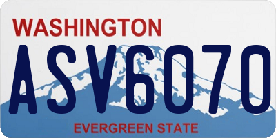 WA license plate ASV6070