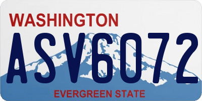 WA license plate ASV6072