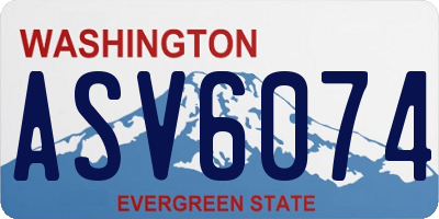 WA license plate ASV6074
