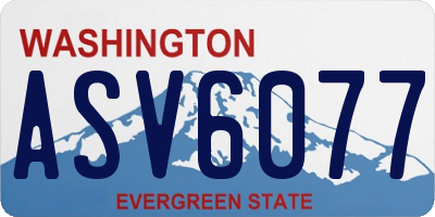 WA license plate ASV6077