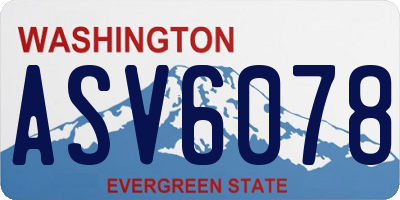 WA license plate ASV6078