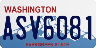 WA license plate ASV6081