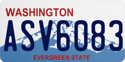 WA license plate ASV6083