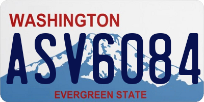 WA license plate ASV6084