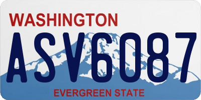 WA license plate ASV6087