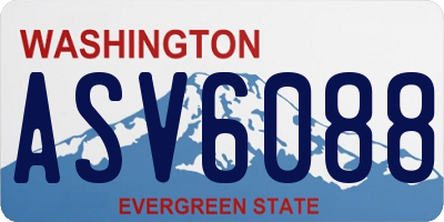 WA license plate ASV6088