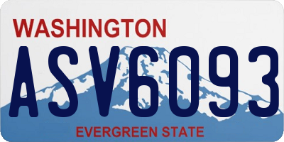 WA license plate ASV6093