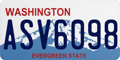 WA license plate ASV6098
