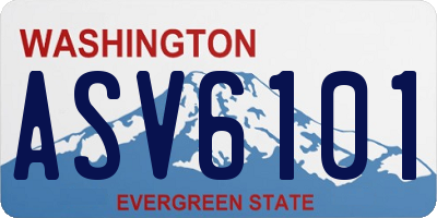 WA license plate ASV6101