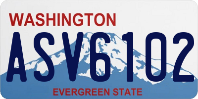 WA license plate ASV6102