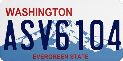 WA license plate ASV6104