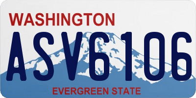 WA license plate ASV6106