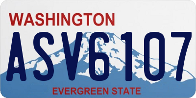 WA license plate ASV6107