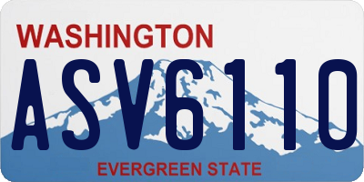WA license plate ASV6110