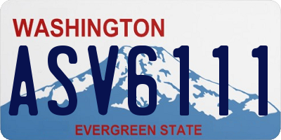 WA license plate ASV6111