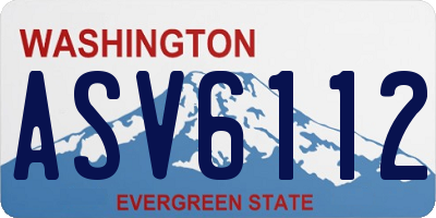 WA license plate ASV6112