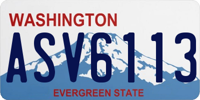 WA license plate ASV6113