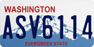 WA license plate ASV6114