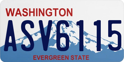 WA license plate ASV6115