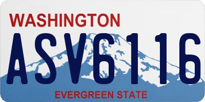 WA license plate ASV6116