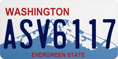 WA license plate ASV6117