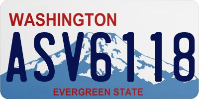 WA license plate ASV6118