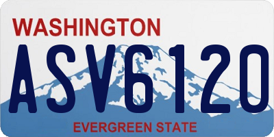 WA license plate ASV6120