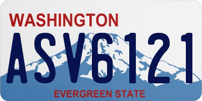 WA license plate ASV6121