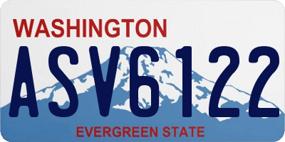 WA license plate ASV6122